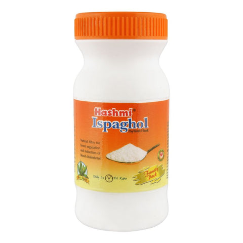 Hashmi Ispaghol Psyllium Husk container with orange lid