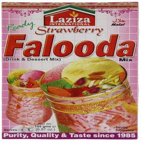 Laziza Falooda Mix Strawberry, 195-Gram Boxes (Pack of 6)