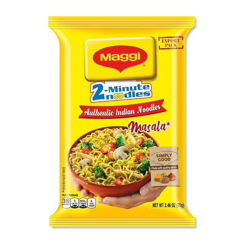 Maggi Masala 2-Minute Noodles India Snack (Case of 12)