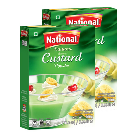 National Foods Custard Powder - Banana 10.58 oz (300g) | Easy to Cook | Sweet & Tasty Treat | Smooth & Creamy | Rich Dessert | Pack of 2