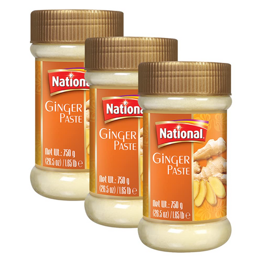 National Foods Ginger Paste 28.50 oz (750g) | Freshly Grinded | Traditional South Asian Taste Enhancer | PET Jar | Pack of 3