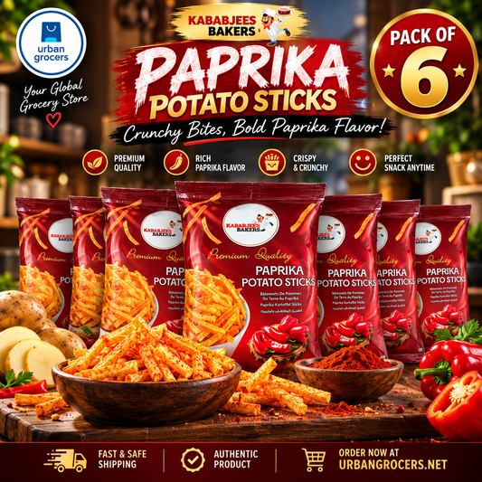 Kababjees Spicy Paprika Potato Sticks 75g (6 Pack Offer) Halal Pakistani Chips