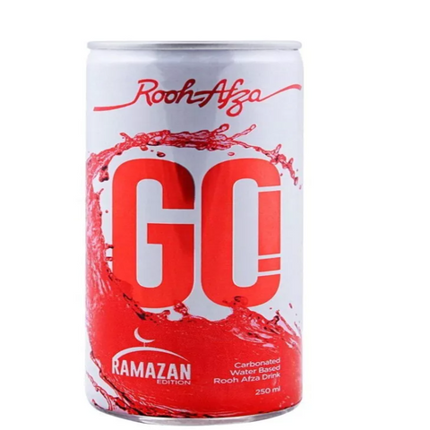 RoohAfza GO Carbonated Water Based Rooh Afza Drink (12 Cans Case - 250ml Can)