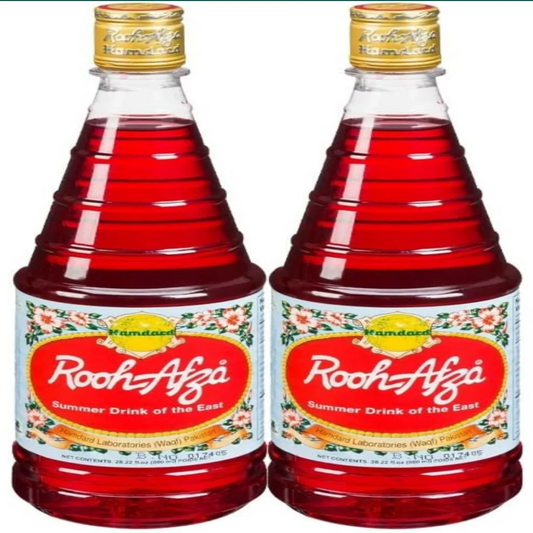 Rooh Afza Original From Pakistan 800 ml (Pack of 2 Bottles)