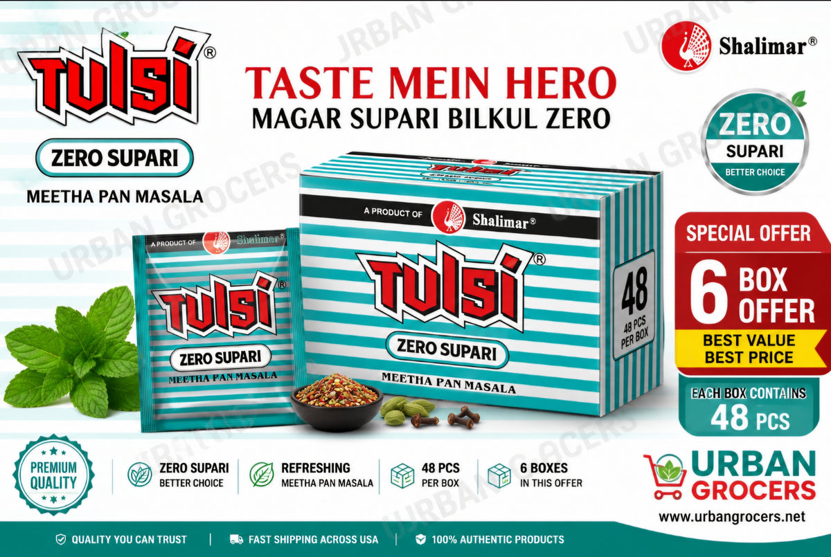 Tulsi Zero Supari Meetha Pan Masala Mouth Freshener (6 Box - 48 pcs) Free Ship