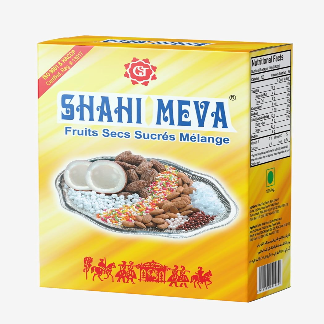 Shahi Meva | Mouth Freshner | 24 Packets | Fennel Seeds | Cardamom Seeds | Dry Dates| Gluteen-free| NON-GMO | Vegan (12 BOXES)