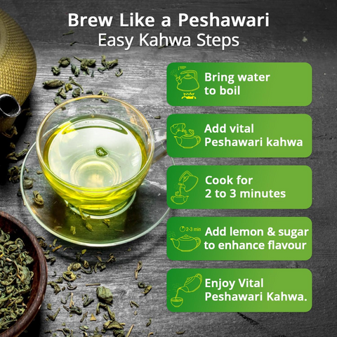 Peshawari Kahwa Tea- Jar of 220g, Flavourful Taste of Green Tea and Loose Leaf Tea, Freshly and Carefully Packed with Heritage Taste of Peshawari Kahwa, Aromatic Green Tea Loose Leaf