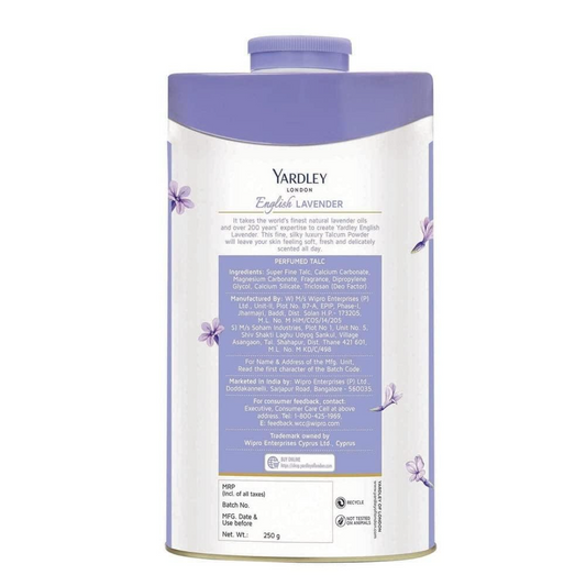 Yardley English Lavender Perfumed Talc | 250g ( 8.81 Ounce) | Pack of 1