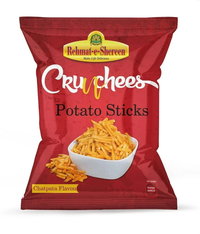 Rehmat-e-Shereen Crunchees Potato Sticks Chatpata Flavor 80g Bag