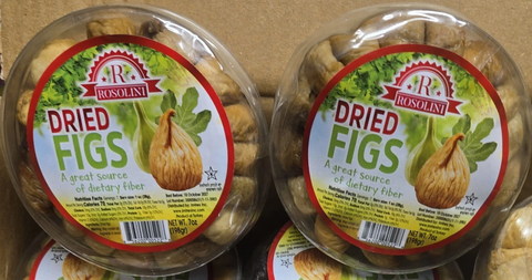 Rosolini Dried Figs 198g plastic tub close-up