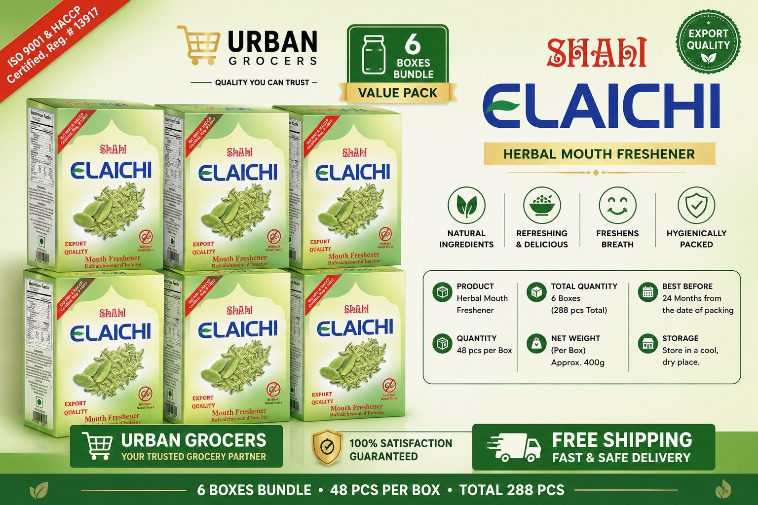 Shahi Elaichi 6 Box 288 Packets