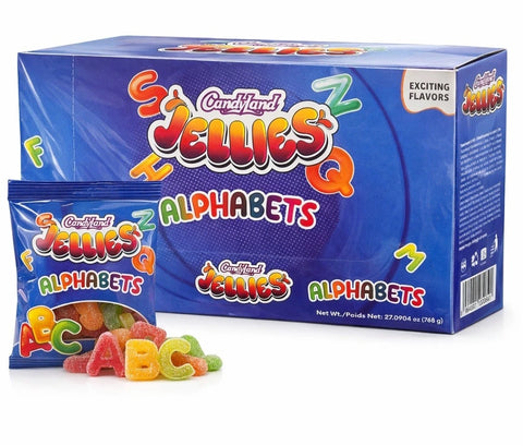 CandyLand Jellies Alphabets ABC Halal Gummy Candy – 24 Pack Box (768g)