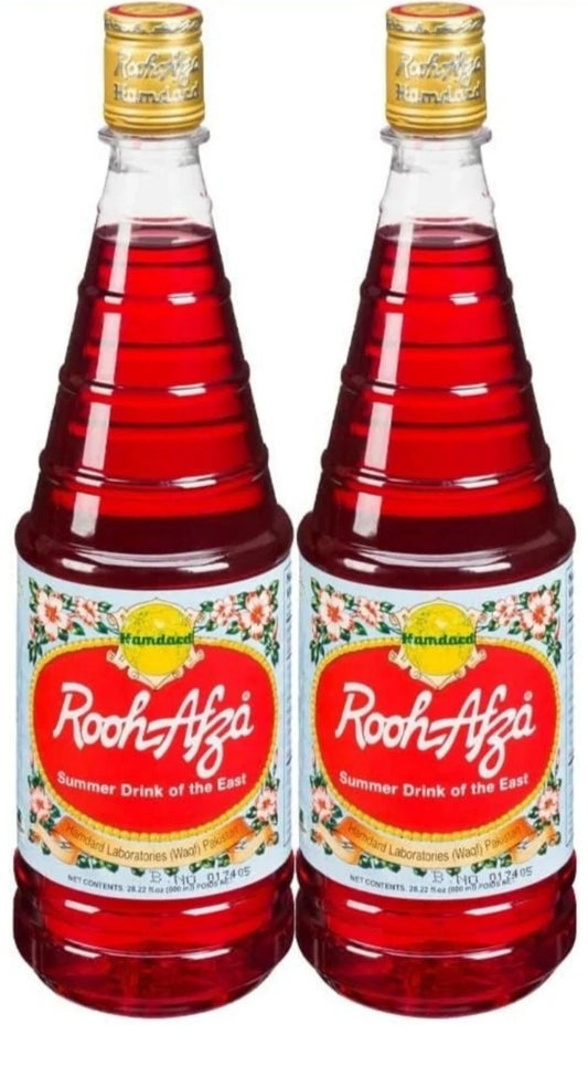Rooh Afza Original From Pakistan 800 ml (Pack of 2 Bottles)