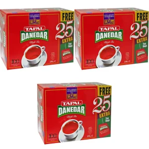 Tapal Danedar Tea Bags : Special Pack : 125 TEA Bags (100 TEA Bags+ 25 Extra TEA Bags) 250 G Pack of 3