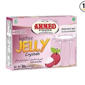 AHMED Halal Jello Vegetarian Crystal Jelly, Lychee, 85 Gram (Pack of 12)